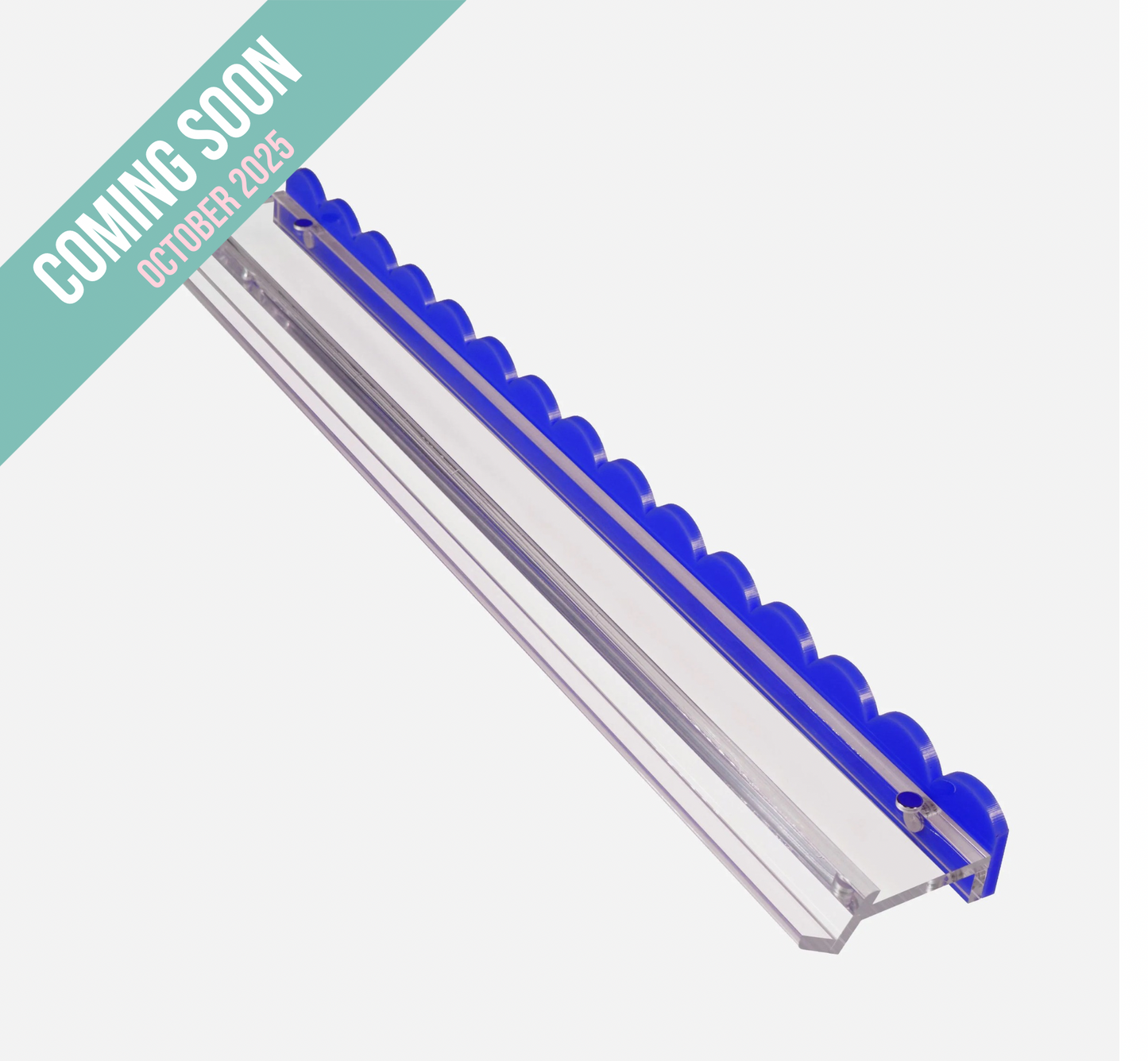 {COMING SOON} Scalloped Blue and Clear Acrylic Rack and Pusher Set of 4