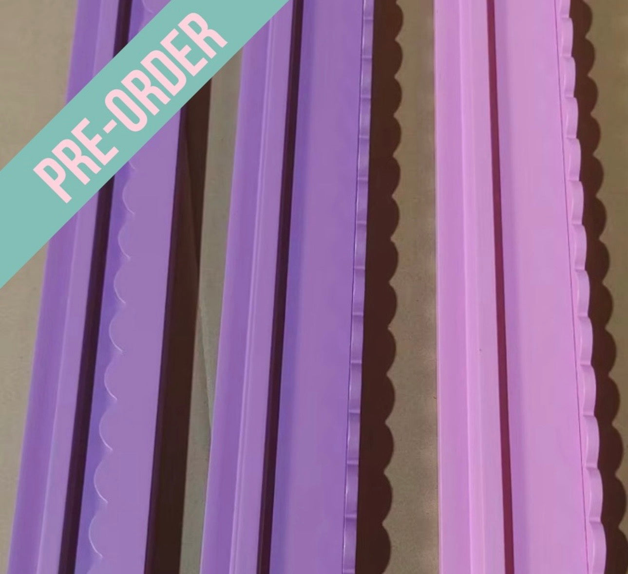 Scalloped Pink Wooden Rack and Pusher Set of 4 (Estimated Delivery Mid/Late February)