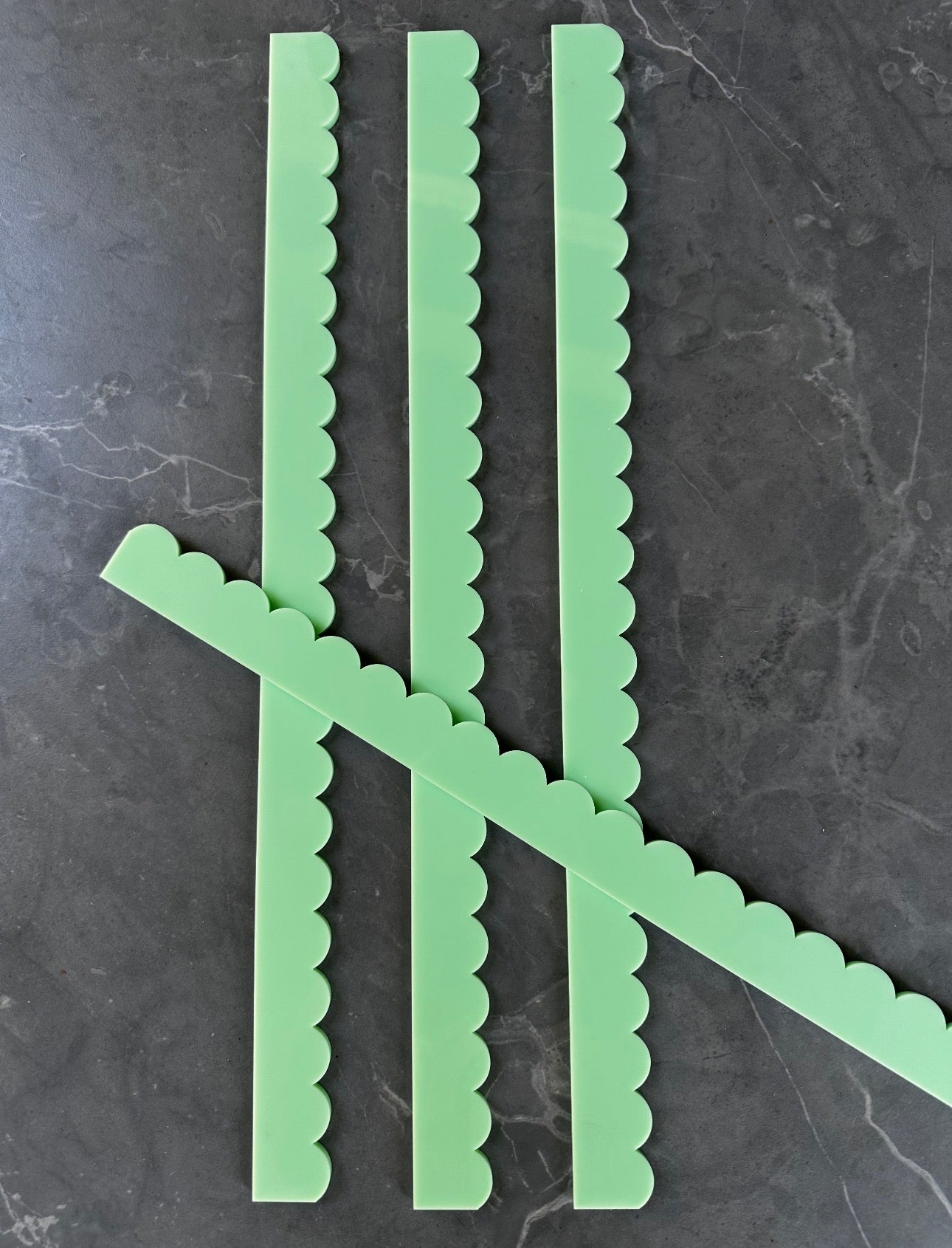 Mint Acrylic Scalloped Pusher Add Ons (4)