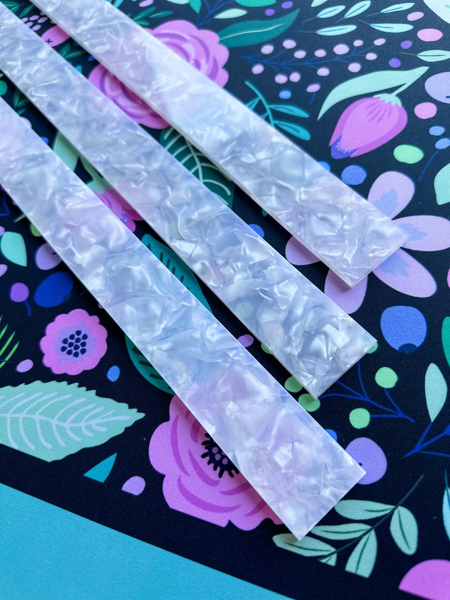 White Pearl Acrylic Pusher Add Ons (4)