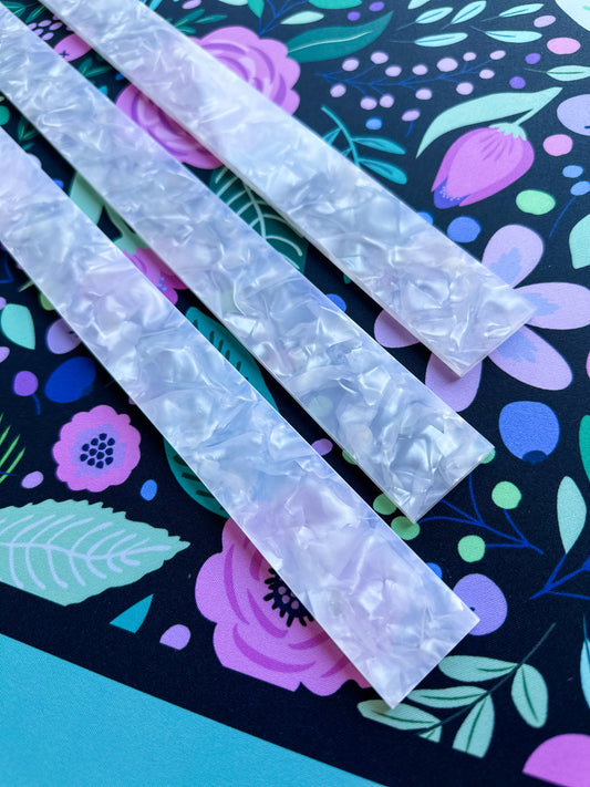 White Pearl Acrylic Pusher Add Ons (4)