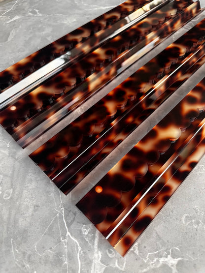 Scalloped Tortoise Acrylic Racks and Pushers