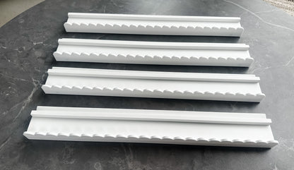 **PRE-ORDER** White Wooden Racks with Scalloped Pushers (Estimated Delivery End of July)