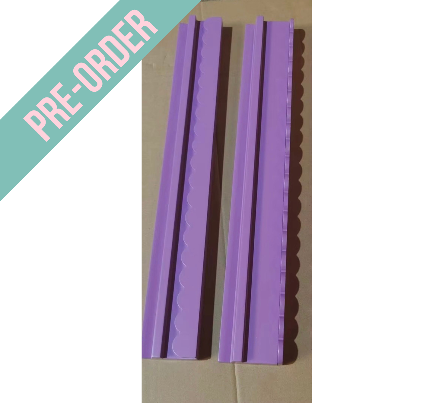 Scalloped Purple Wooden Rack and Pusher Set of 4 (Estimated Delivery Mid/Late February)