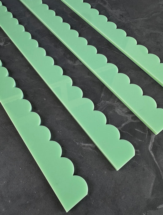 Mint Acrylic Scalloped Pusher Add Ons (4)
