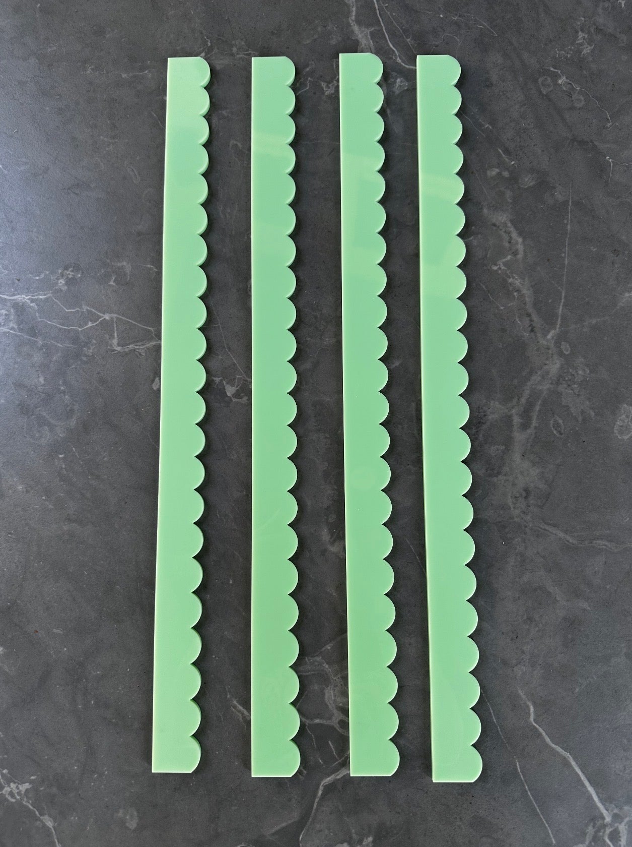 Mint Acrylic Scalloped Pusher Add Ons (4)