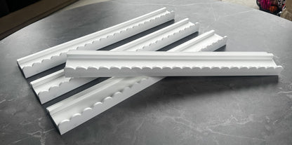**PRE-ORDER** White Wooden Racks with Scalloped Pushers (Estimated Delivery End of July)