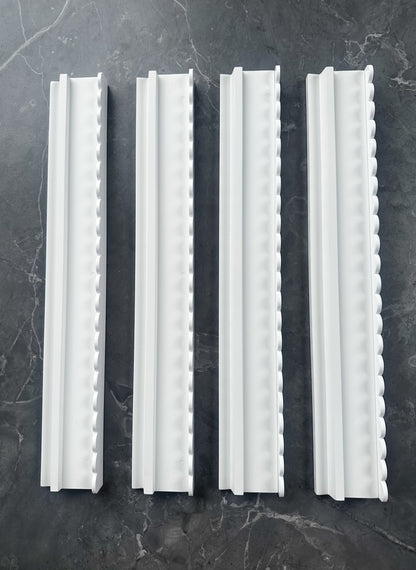 **PRE-ORDER** White Wooden Racks with Scalloped Pushers (Estimated Delivery End of July)