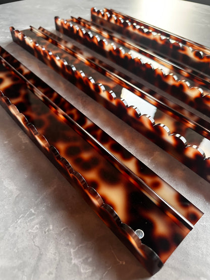 Scalloped Tortoise Acrylic Racks and Pushers