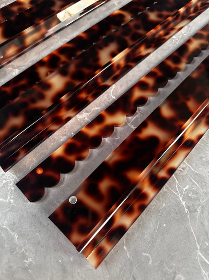 Scalloped Tortoise Acrylic Racks and Pushers