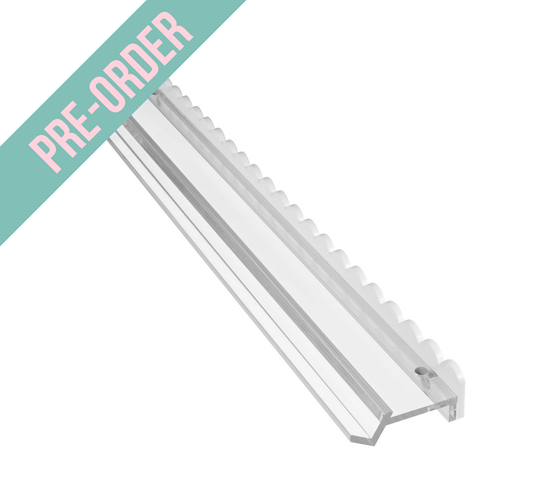 Scalloped White and Clear Acrylic Rack and Pusher Set of 4 (Estimated Delivery End of February)