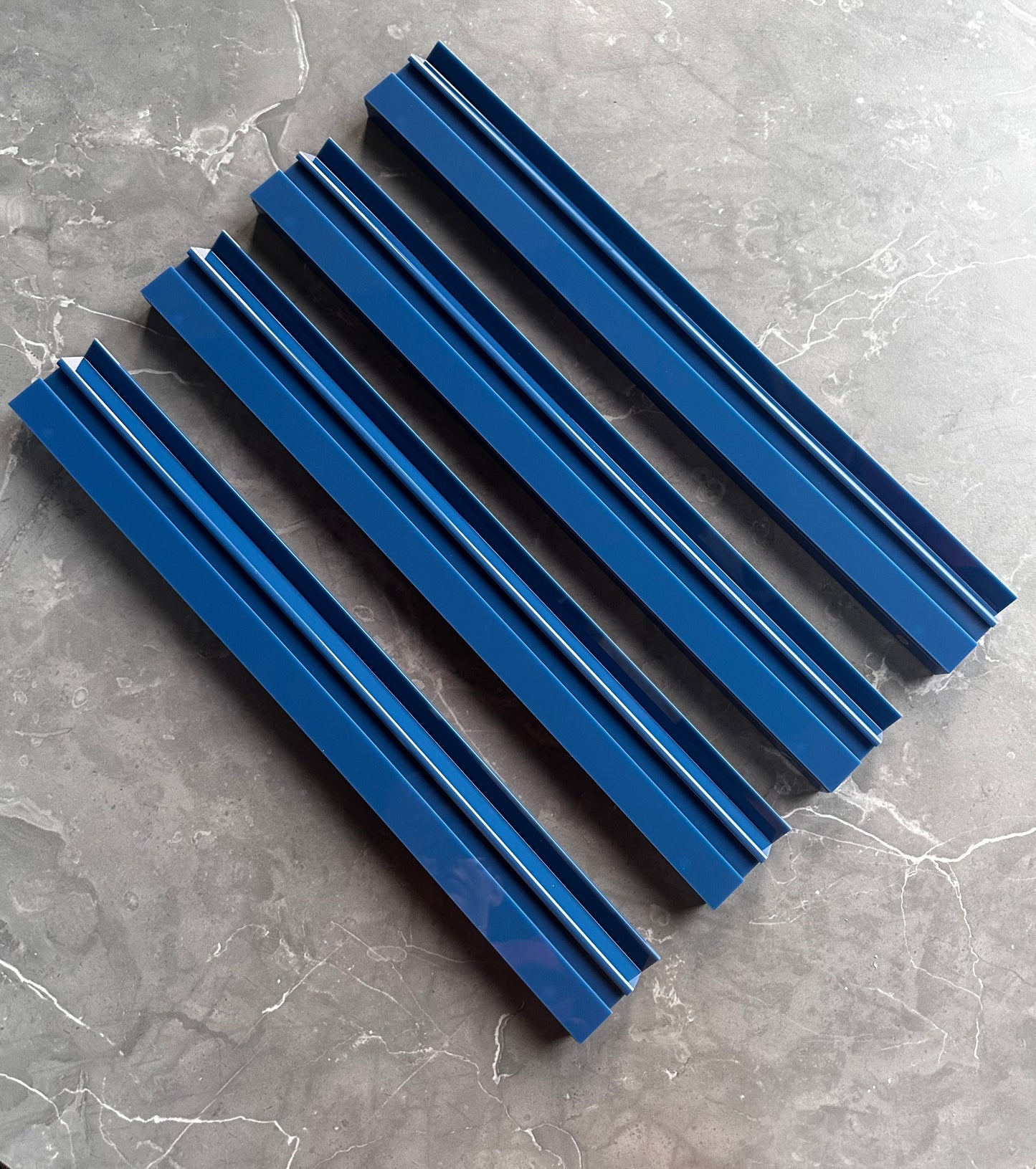 Navy Blue Straight Acrylic Rack and Pusher (Set of 4)