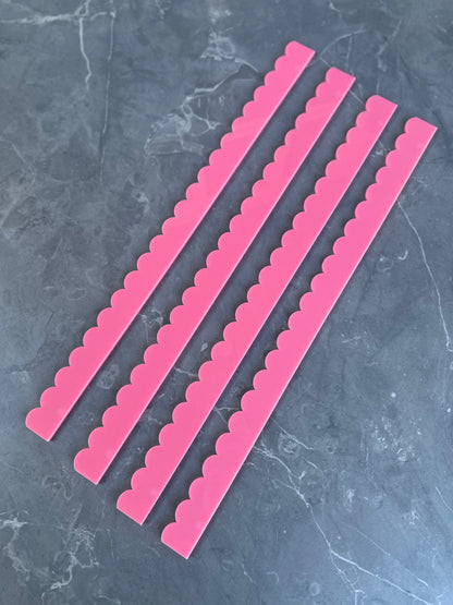 Pink Acrylic Scalloped Pusher Add Ons (4)