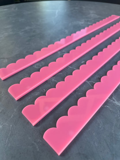 Pink Acrylic Scalloped Pusher Add Ons (4)
