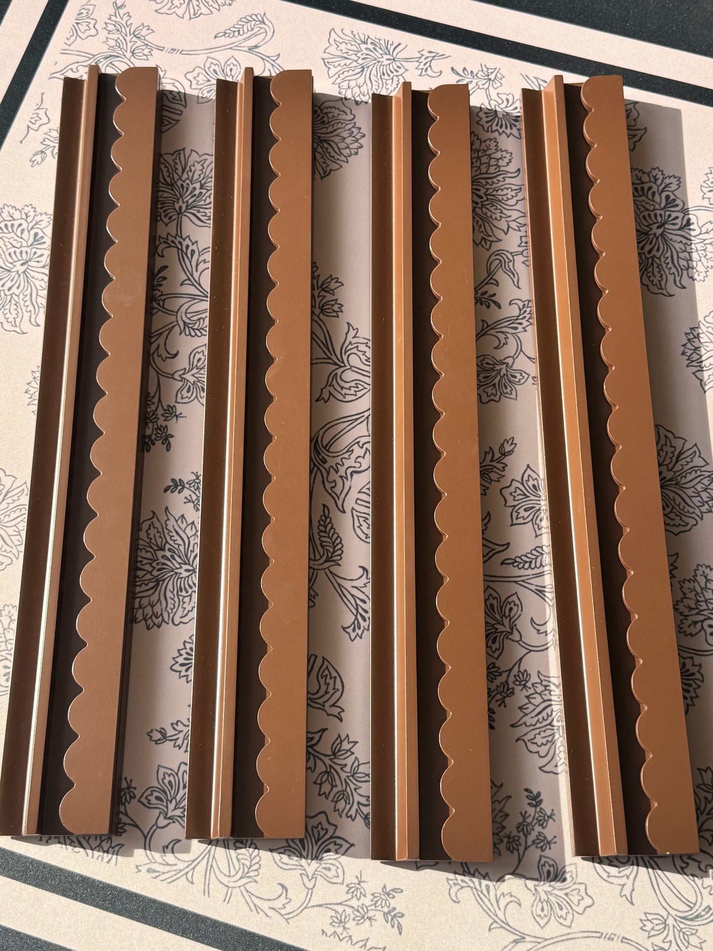 Chocolate Brown Wooden Racks with Scalloped Pushers