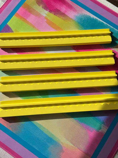 Butter Yellow Wooden Racks with Scalloped Pushers