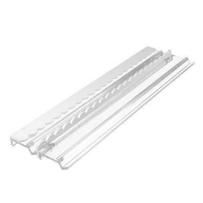 {PRE-ORDER} Scalloped White and Clear Acrylic Rack and Pusher Set of 4