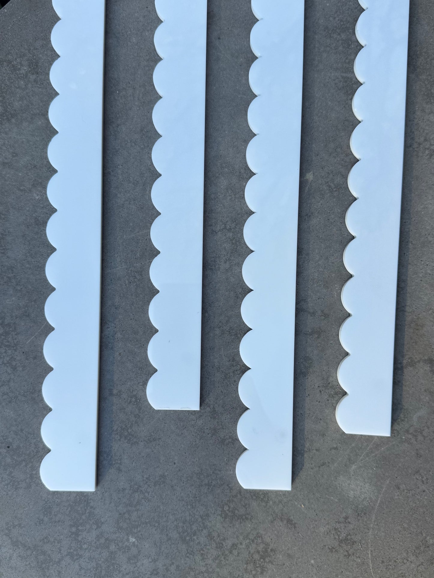 White Acrylic Scalloped PUSHER Add Ons
