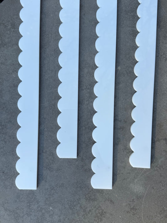 White Acrylic Scalloped PUSHER Add Ons