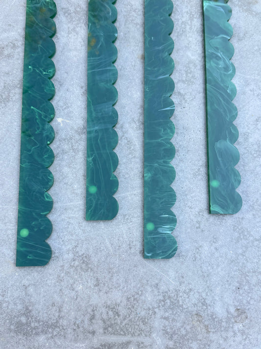 Malachite Acrylic Scalloped PUSHER Add Ons (4)