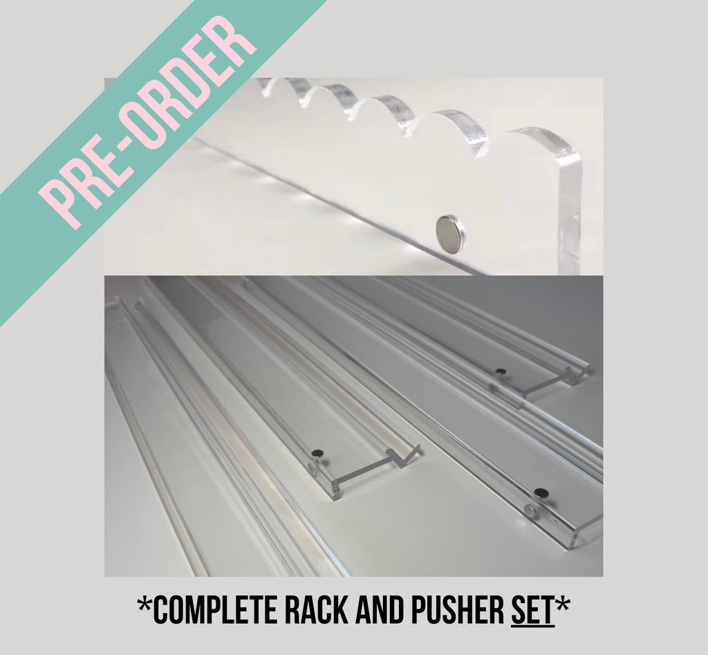 Scalloped Clear Acrylic Rack and Pusher Set of 4 (Estimated Delivery Mid-March)