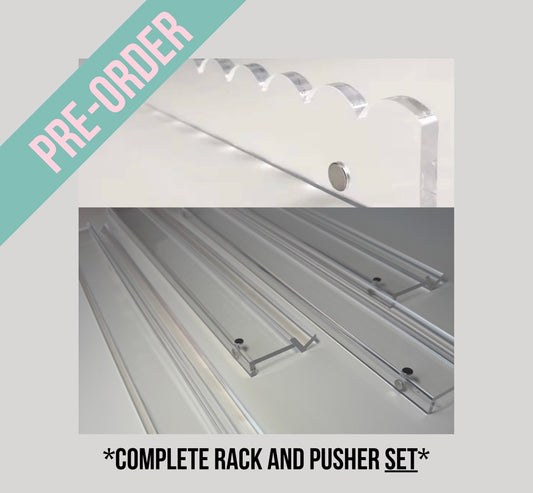Scalloped Clear Acrylic Rack and Pusher Set of 4 (Estimated Delivery Mid-March)