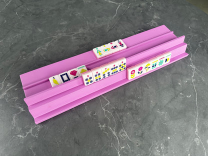Double Wooden Mahjong Racks (Set of Racks and 4 Pushers)